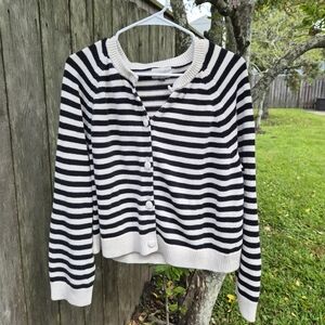 Universal Thread Striped Black and Cream Cardigan